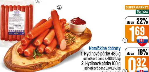 Mamičkina dobroty Hydinové párky