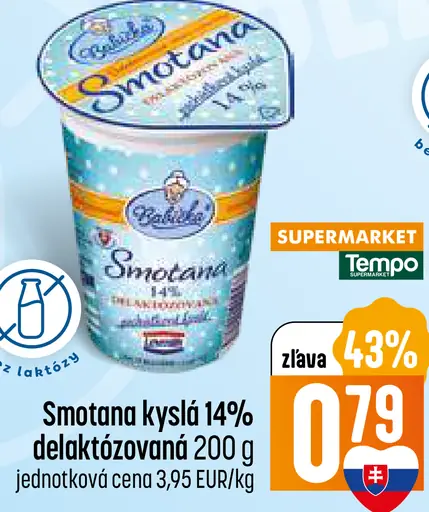 Rajo Smotana kyslá 14% delaktózovaná