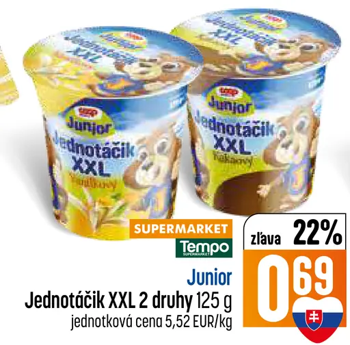 Tempo Junior Jednotkačik XXL jogurt 2 druhy