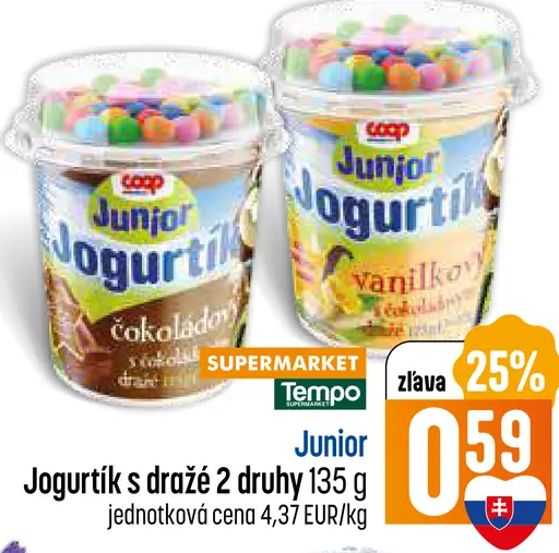 Tempo Junior Jogurtík s dražé 2 druhy