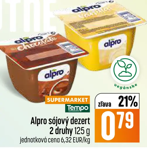 Alpro sójový dezert 2 druhy
