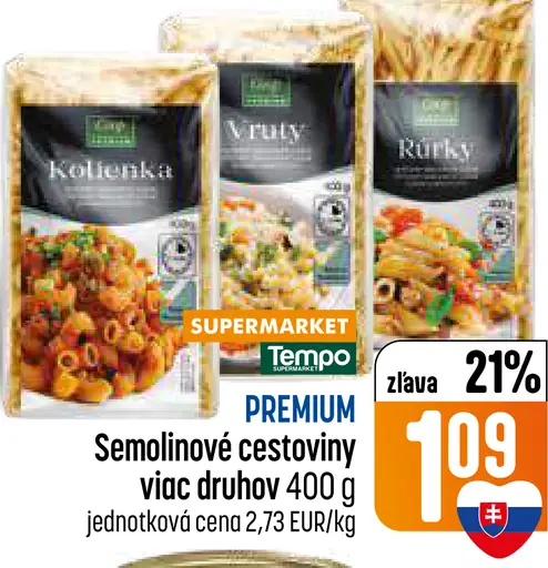 Premium cestoviny semolinové