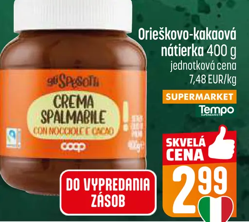 Crema Spalmabile orieškovokakaová nátierka