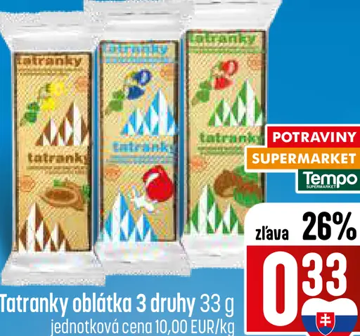 Tatranky oblátka 3 druhy