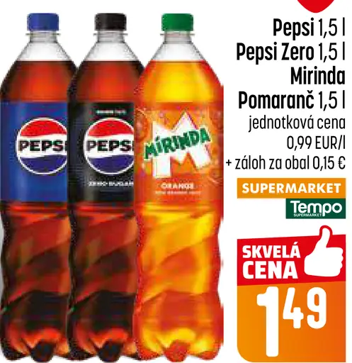 Pepsi, Pepsi Twist, Mirinda Pomaranč sýtené nealkoholické nápoje