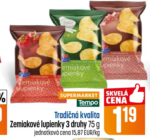 Tradičná kvalita zemiakové lupienky 3 druhy