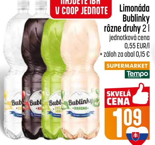 Bublinky limonáda rôzne druhy