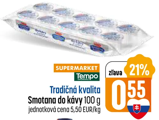 Tradičná kvalita Smotana do kávy