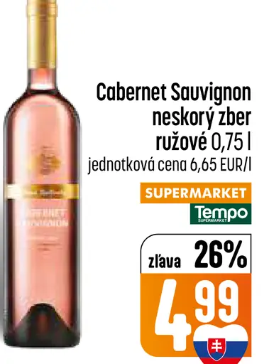 Cabernet Sauvignon neskorý zber ružové víno