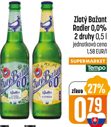 Zlatý Bažant Radler 0,0% 3 druhy