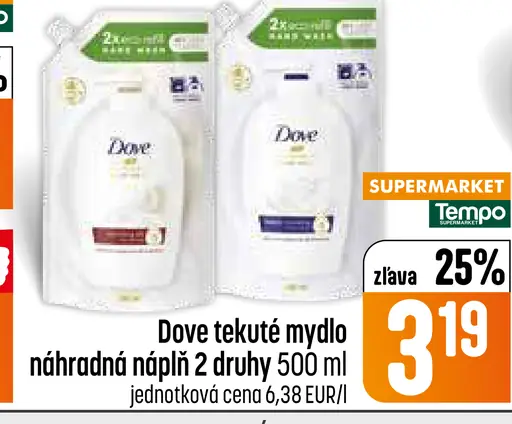 Dove Tekuté mydlo náhradná náplň rôzne druhy