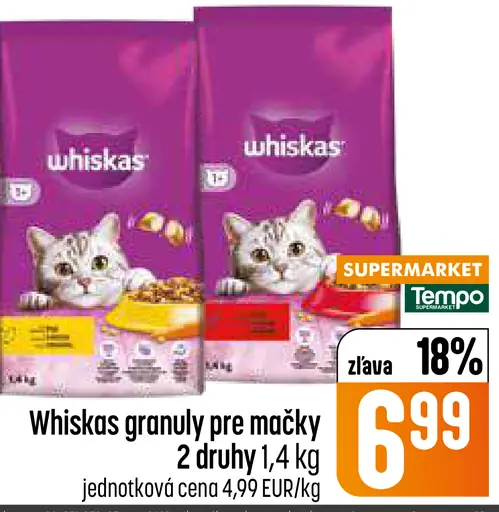 Whiskas granuly pre mačky