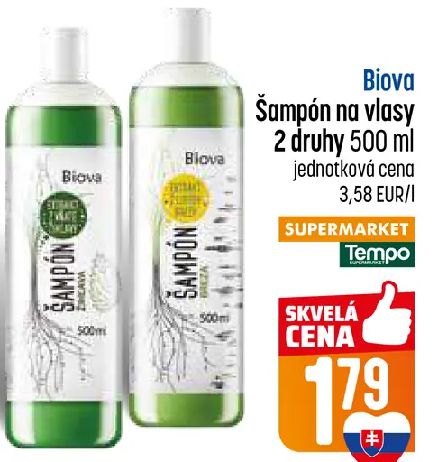 Biova šampón na vlasy 2 druhy