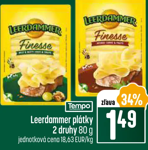 Leerdammer Finesse 2 druhy