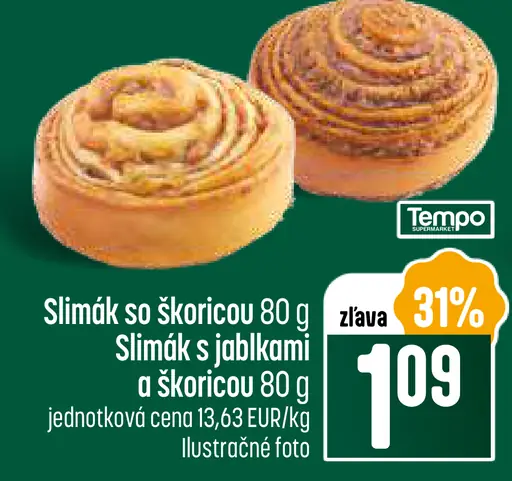 Slimák so škoricou; Slimák s jablkami a škoricou