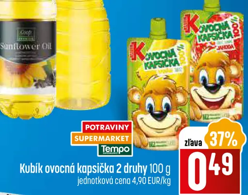 Kubík ovocná kapsička rôzne druhy