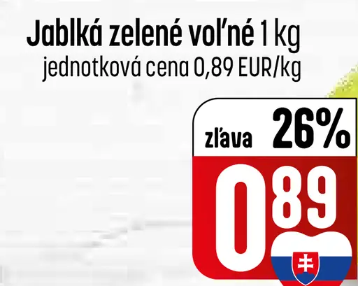 Jablká zelené voľné