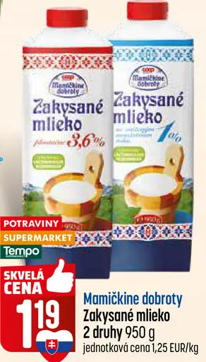 Mamičkine dobroty Zákysané mlieko 2 druhy