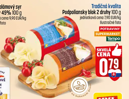 Podpoľiansky blok syr 2 druhy