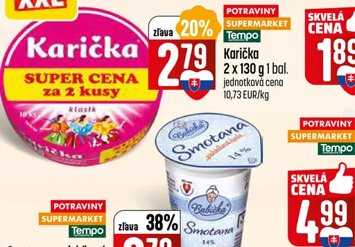 Karička tavený syr 2×130 g