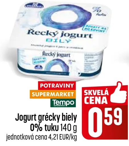 Jogurt grécky biely 0 % tuku