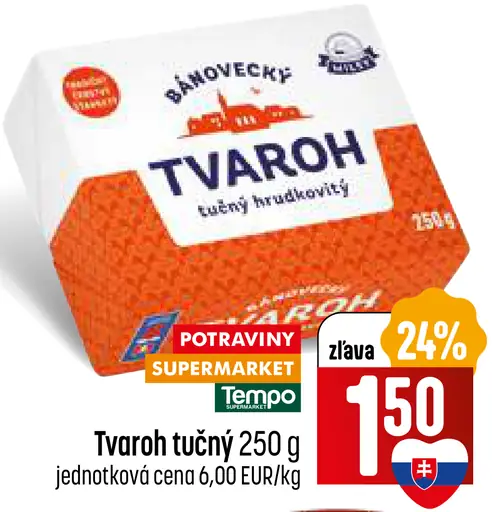 Bánovecký tvaroh tučný hrudkovitý