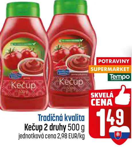 COOP Jednota kečup 2 druhy