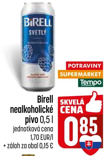 Birell Svetlý nealkoholické pivo plechovka