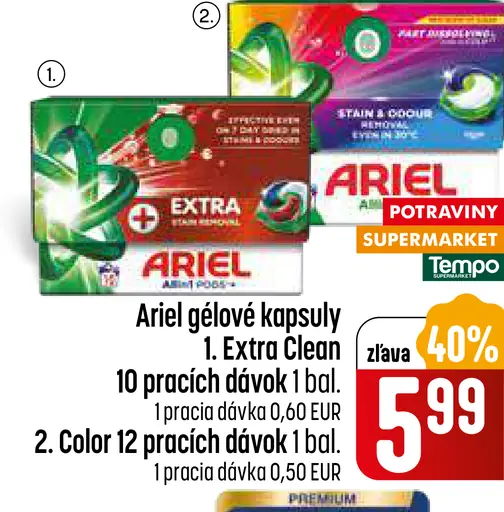 Ariel Extra Clean gélové kapsuly