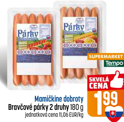 Tempo Mamičkine dobroty Bravčové párky