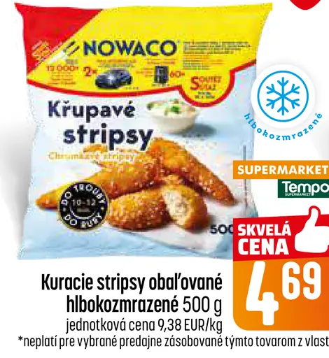Nowaco kuracie stripsy obalované hlboko zmrazené