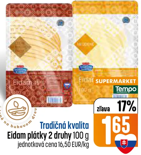 Eidam plátky 2 druhy