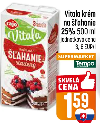Vitalia krém na šľahanie 25 %