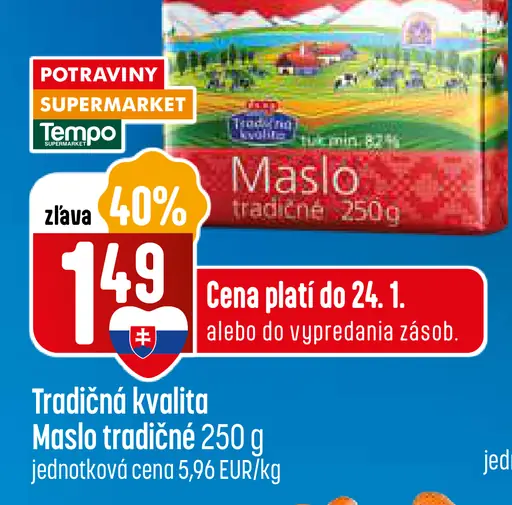 Tradičná kvalita Maslo tradičné