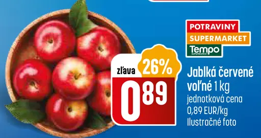 Jablká červené voľné