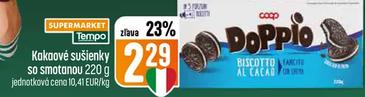 COOP Kakaové sušienky so smotanovou náplňou Doppio