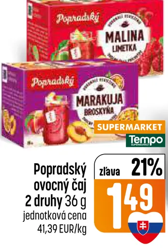 Popradský Šípky ovocný čaj s príchuťou