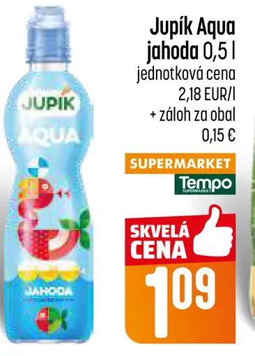Jupík Aqua ochutená voda jahoda