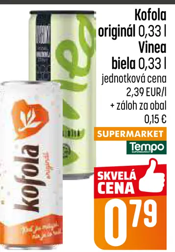 Kofola original a Vinea biela