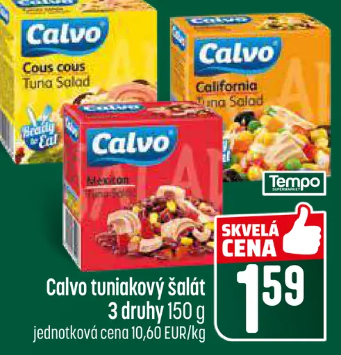 Calvo tuniakový šalát 2 druhy