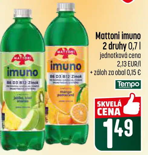 Mattoni Imuno ochutená minerálna voda
