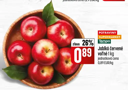 Jablká červené voľné