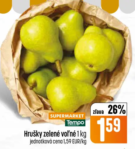 Hrušky zelené voľne