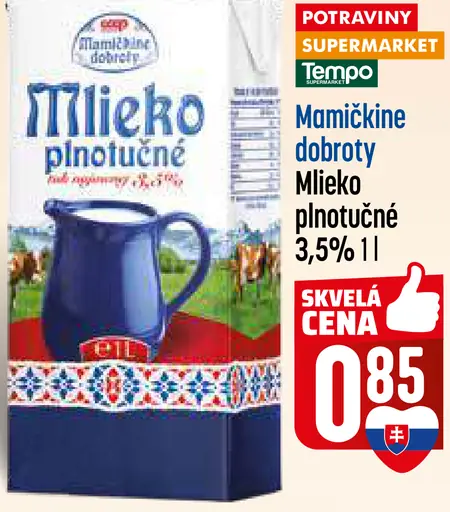 Mamičkine dobroty Mlieko plnotučné 3,5%