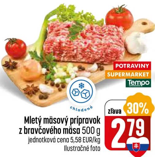 Mletý mäsový prípravok z bravčového mäsa