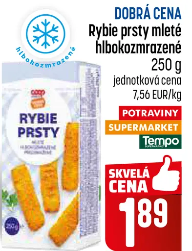 Rybie prsty mleté hlboko zmrazené