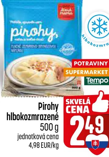 Pirohy hlboko zmrazené plnené