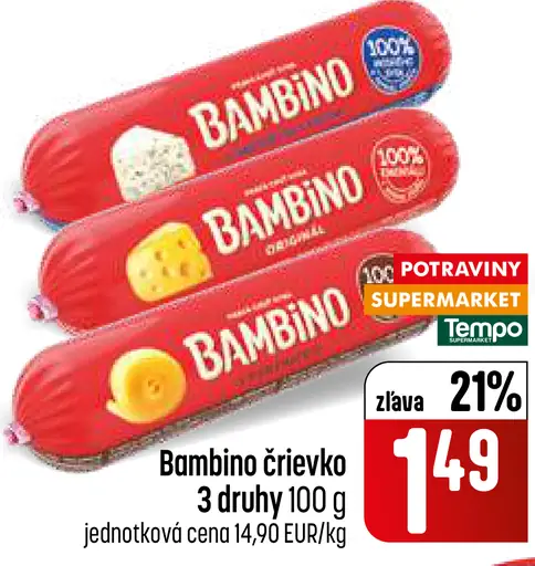 Bambino črievko tavený syr 3 druhy