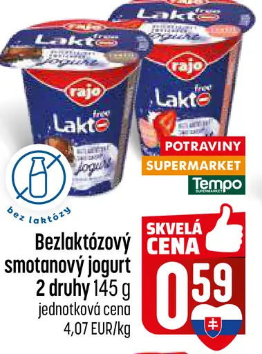 Rajo Laktofree jogurt bezlaktózový smotanový 2 druhy