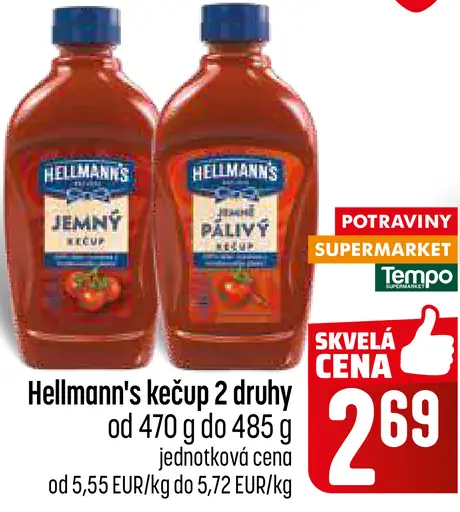 Hellmann's Kečup jemne štipľavý